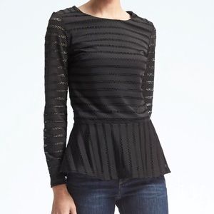 Banana Republic Black long sleeve peplum size XL